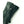 Dark green leather glove detail with silver zipper closure