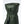 Close up of dark green leather glove cuff with gathered elastic wrist detail