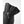 Close up of black Hestra leather glove cuff with silver zipper detail