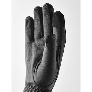 Hestra black leather glove with reinforced fingertip