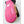 Hestra pink mitten with tan leather palm and black cuff