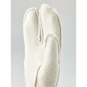 Hestra off white split finger wool mitten