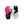 Hestra pink and grey ski gloves with black wrist straps
