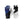 Hestra blue and white leather ski gloves with adjustable velcro wrist straps