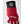 Red and white Hestra glove with black cuff and Hestra logo patch