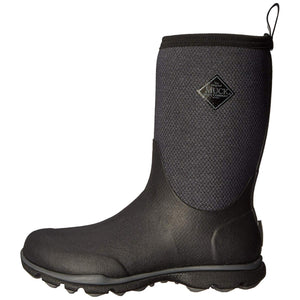 Muck black mid-calf waterproof boot with textured upper and rubber sole