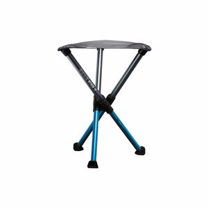 Hillsound BTR stool with blue metal legs and black fabric seat