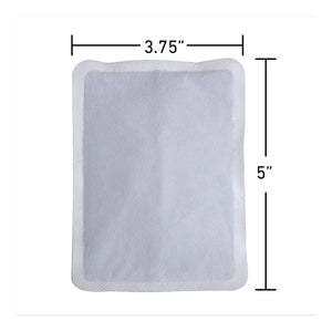 Hothands rectangular warmer packet with dimensions labeled as 3.75 inches by 5 inches