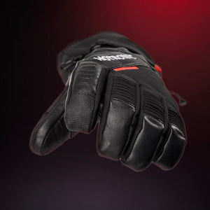 Hotronic black leather and fabric winter glove