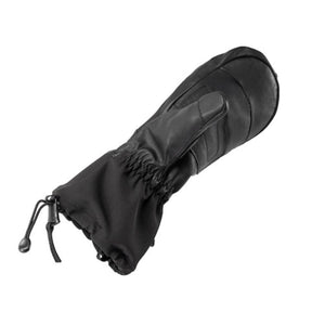 Hotronic black leather mitten with adjustable wrist cinch