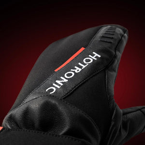 Black Hotronic glove with white brand logo and red accent stripe