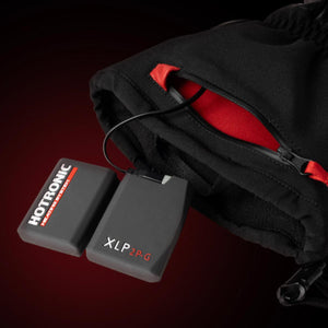 Hotronic XLP 2P-G battery pack connected to a black glove