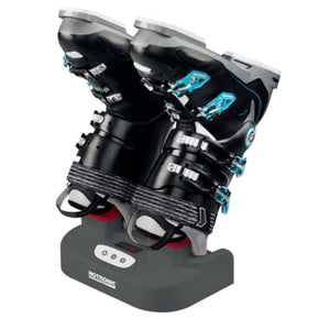 Hotronic boot dryer with two black ski boots mounted on top
