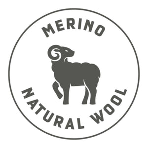 Hotronic Merino natural wool circular logo with ram illustration