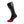 Hotronic black heated sock with red toe and battery pack attached to the cuff
