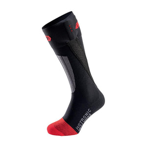 Hotronic black and red heated sock with grey panel