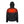 Back view of Mobile Warming hooded jacket with glowing red heating element on upper back