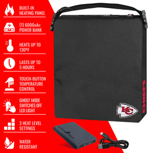 ActionHeat heated stadium seat cushion with power bank and feature list