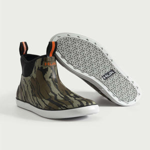 Huk camo print ankle boot with white non marking sole