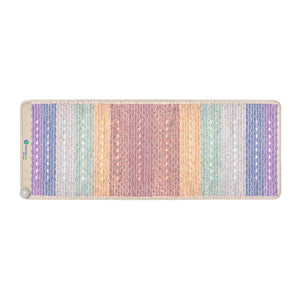 HealthyLine Rainbow mat with multicolored vertical stripes and embedded crystal stones