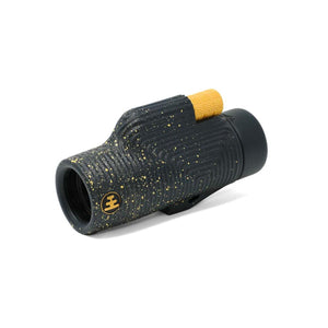 NOCS Provisions black monocular with yellow speckles and a yellow focus dial