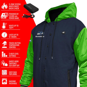 ActionHeat Seattle Seahawks 5V Battery Heated Varsity Jacket