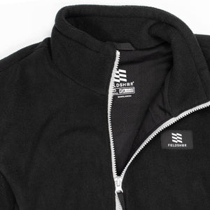 Black Mobile Warming fleece jacket with front zipper and Fieldsheer logo patch