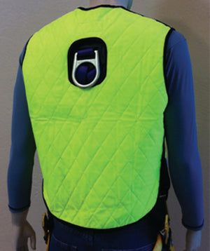 HyperKewl high visibility quilted safety vest with rear harness access port