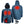 ActionHeat blue hooded jacket showing heating element dimensions and battery pack