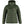 FjallRaven olive green hooded down jacket with front zipper and logo patch
