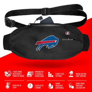 ActionHeat Buffalo Bills heated hand warmer pouch with power bank and feature icons