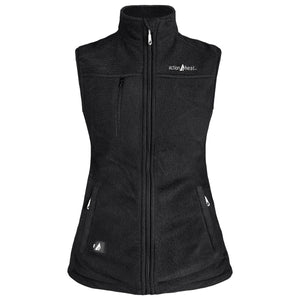 ActionHeat black fleece vest with full front zipper and chest pocket