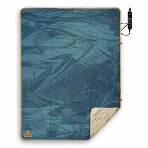 Ignik blue patterned electric heated blanket with controller