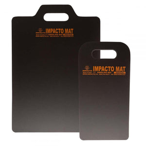 Two black Impacto kneeling mats with integrated handles