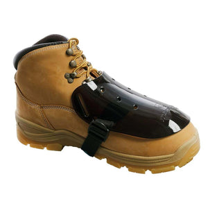 Metguard metatarsal protector attached to a tan leather work boot