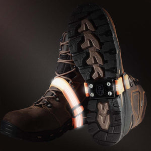 Impacto LED light strap attached to a work boot