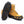 Tan leather work boot with black rubber ice traction cleats attached to the sole