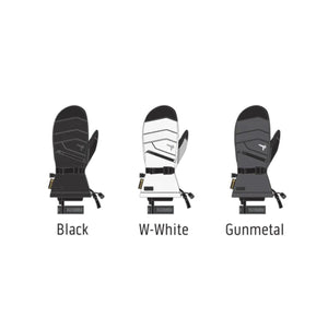 Kombi mittens in black, white, and gunmetal colorways