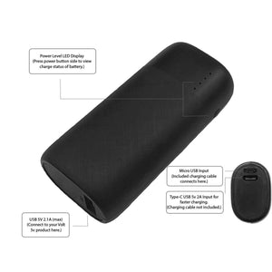 Volt Heat battery pack with labeled LED power display and USB input and output ports