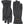 Hestra black leather gloves with button detail