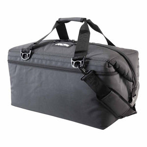 AO Coolers grey soft sided cooler bag with top handles and shoulder strap