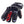 Black leather motorcycle glove with red and white accents and hard knuckle protection