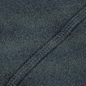 Close up of black CTR fleece fabric texture with visible stitching
