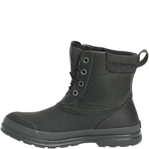 Black leather and rubber lace up winter boot