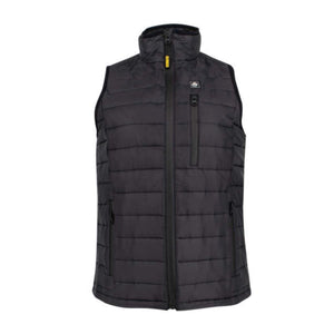 DeWalt black quilted heated vest with front zipper and chest pocket