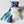 Blue paisley fabric neck wrap with a removable white gel ice pack