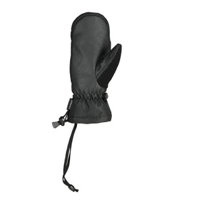 Seirus black insulated winter mitten with wrist cinch and tether