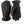 Hestra black leather gloves with wrist strap and button detail