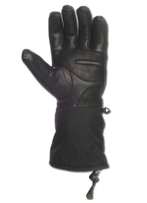 Volt Heat black leather and fabric heated glove with adjustable wrist cinch