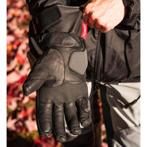 Gerbing black leather motorcycle glove with protective palm padding